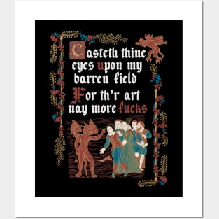 No More F*cks Medieval Style - funny retro vintage English history Posters and Art